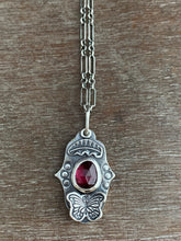 Load image into Gallery viewer, Rhodolite Garnet butterfly charm