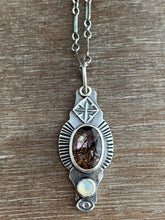 Load image into Gallery viewer, Cacoxenite and moonstone charm