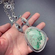 Load image into Gallery viewer, Large variscite shield necklace.