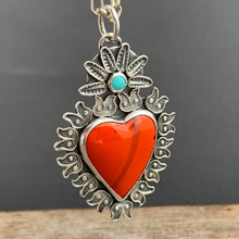 Load image into Gallery viewer, Roserita sacred heart pendant