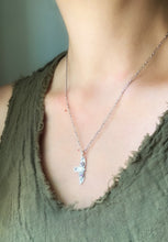 Load image into Gallery viewer, Small amethyst stamped bird pendant