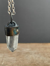Load image into Gallery viewer, Small Icy Quartz crystal point necklace
