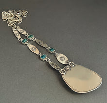 Load image into Gallery viewer, Large variscite shield necklace.