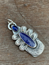 Load image into Gallery viewer, Tanzanite with Kyanite Shield pendant