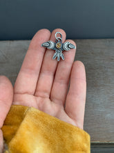 Load image into Gallery viewer, Small Rutilated Quartz stamped bird pendant