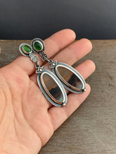 Load image into Gallery viewer, Montana agate and serpentine earrings