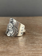 Load image into Gallery viewer, Winged moon ring size 7.5