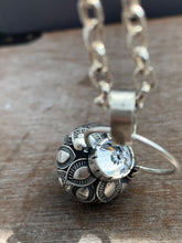 Load image into Gallery viewer, Vintage crystal and lemon Quartz dragon egg medallion