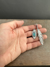 Load image into Gallery viewer, Cast Feather and Apatite Bird Charm
