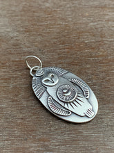Load image into Gallery viewer, Sterling silver Owl moon pendant