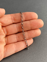 Load image into Gallery viewer, Add a chain to a necklace, Medium Sterling silver chain, textured patina'd Marquise shaped links