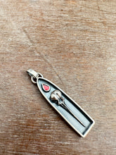 Load image into Gallery viewer, Silver Hummingbird skull and garnet
