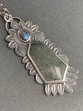 Load image into Gallery viewer, Polychrome jasper and labradorite pendant