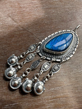 Load image into Gallery viewer, Labradorite medallion with handmade jingles