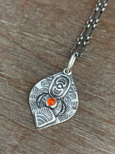 Load image into Gallery viewer, Carnelian and moon charm necklace
