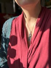 Load image into Gallery viewer, Silver Hummingbird skull and garnet