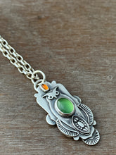 Load image into Gallery viewer, Owl pendant #11 - Serpentine and Citrine