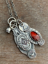 Load image into Gallery viewer, Garnet moon charm set.