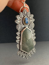Load image into Gallery viewer, Polychrome jasper and labradorite pendant