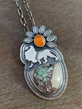 Load image into Gallery viewer, Lion with Lucin Variscite and a fire opal