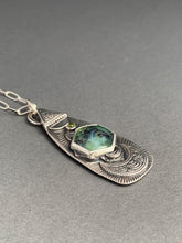 Load image into Gallery viewer, Aegean opal and peridot moon pendant