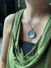 Load image into Gallery viewer, Silver fish parable pendant with Amazonite