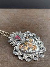 Load image into Gallery viewer, Garnet Sacred Heart pendant