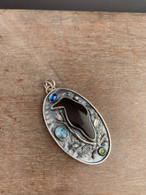Load image into Gallery viewer, Obsidian Crow Necklace