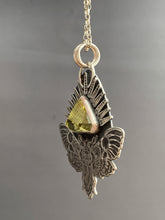 Load image into Gallery viewer, Moth Pendant with Sparkly Triangular Carved topaz.