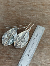 Load image into Gallery viewer, Small stamped silver earrings