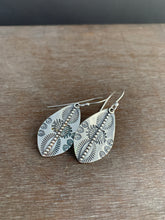 Load image into Gallery viewer, Small stamped silver earrings