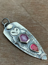 Load image into Gallery viewer, Ruby and Garnet Owl Pendant