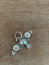 Load image into Gallery viewer, Small topaz stamped bird pendant