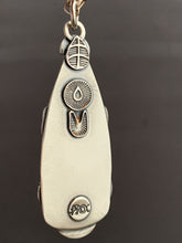 Load image into Gallery viewer, Mercedes concretion, Septarian concretion, and Garnet Shield pendant