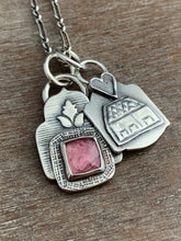 Load image into Gallery viewer, Home is where the heart is tourmaline charm set
