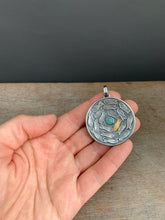 Load image into Gallery viewer, Silver fish parable pendant with Amazonite