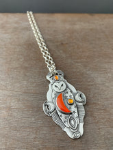 Load image into Gallery viewer, Owl pendant #9 - Rosarita Moon and Citrine