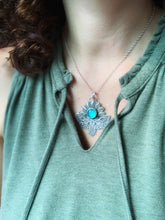 Load image into Gallery viewer, Moth pendant with Amazonite