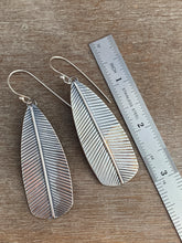 Load image into Gallery viewer, Large Stamped silver earrings