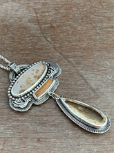 Load image into Gallery viewer, Faceted Scapolite with fossilized mammoth, and dendritic agate