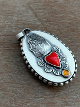Load image into Gallery viewer, Our lady of Guadalupe and sacred heart double sided necklace