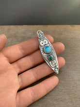 Load image into Gallery viewer, Owl pendant - Egyptian turquoise and chrysocholla