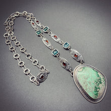 Load image into Gallery viewer, Large variscite shield necklace.