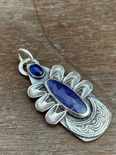 Load image into Gallery viewer, Tanzanite with Kyanite Shield pendant