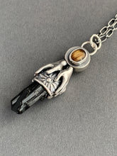 Load image into Gallery viewer, Rutilated quartz and black tourmaline crystal necklace