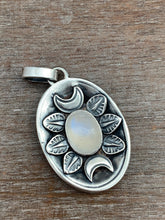 Load image into Gallery viewer, Moons and moonstone double sided dragon egg medallion