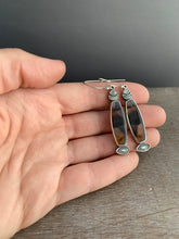 Load image into Gallery viewer, Montana agate eye and moon earrings