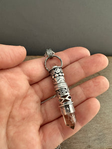 Quartz Crystal and Vintage Swarovski Medallion