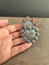 Load image into Gallery viewer, Garnets and Andesine Sacred Heart pendant
