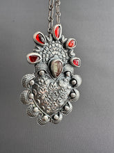 Load image into Gallery viewer, Garnets and Andesine Sacred Heart pendant
